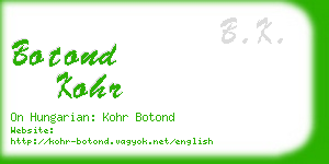 botond kohr business card